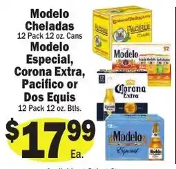 Sellers Bros Modelo Cheladas, Modelo Especial, Corona Extra, Pacifico or Dos Equis offer