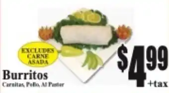 Baja Ranch Burritos Carnitas, Pollo, Al Pastor offer