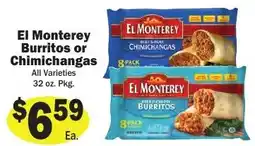 Sellers Bros El Monterey burritos or chimichangas offer