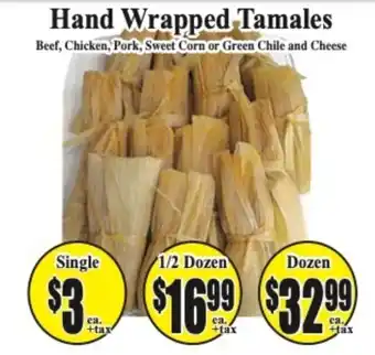 Baja Ranch Hand Wrapped Tamales offer