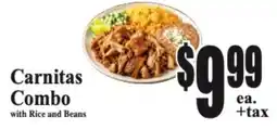 Baja Ranch Carnitas Combo with Rice and Beans offer
