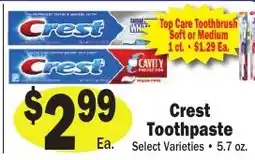 Sellers Bros Crest Toothpaste offer