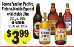 Sellers Bros Corona Familiar, Pacifico, Victoria, Modelo Especial or Michelob Ultra offer
