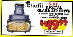 Ollie's CHEFII 5 QT. DIGITAL GLASS AIR FRYER offer