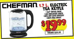 Ollie's CHEFMAN 1.7 L. ELECTRIC TEA KETTLE offer