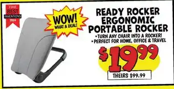 Ollie's READY ROCKER ERGONOMIC PORTABLE ROCKER offer