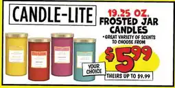 Ollie's CANDLE-LITE 19.25 OZ. FROSTED JAR CANDLES offer