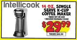 Ollie's INTELLICOOK 14 OZ. SINGLE SERVE K-CUP COFFEE MAKER offer