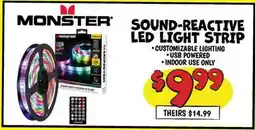 Ollie's MONSTER SOUND-REACTIVE LED LIGHT STRIP offer