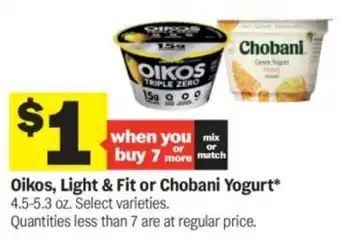 Oikos, light & fit or chobani yogurt