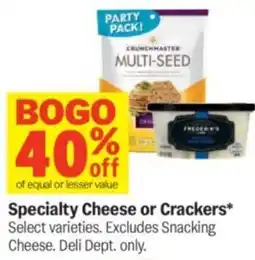 Meijer Specialty cheese or crackers offer