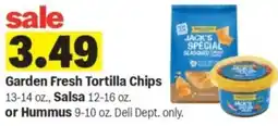 Meijer Garden fresh tortilla chips, salsa, or hummus offer