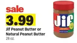 Meijer Jif peanut butter or natural peanut butter offer