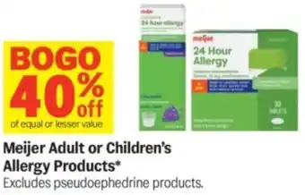 Meijer Meijer adult or children's allergy products offer