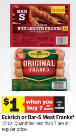 Meijer Eckrich or bar-s meat franks offer