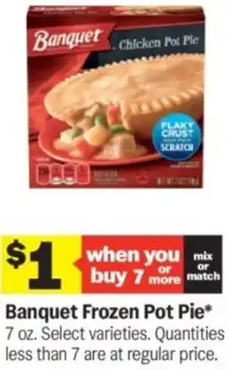 Meijer Banquet frozen pot pie offer