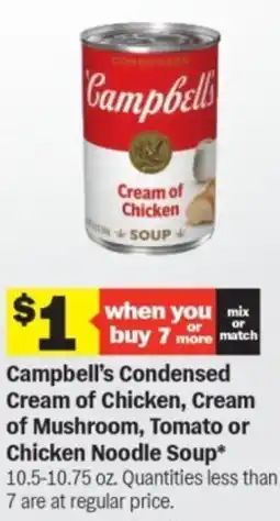 Meijer Campbell's condensed cream of chicken, cream of mushroom, tomato or chicken noodle soup offer