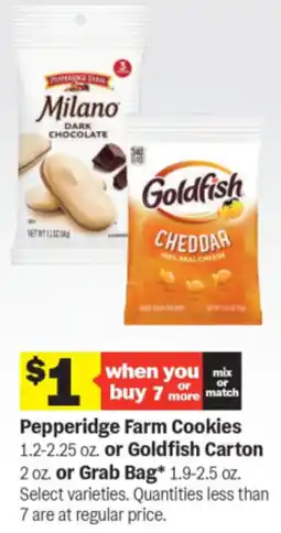Meijer Pepperidge farm cookies or goldfish carton offer