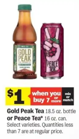 Meijer Gold peak tea bottle or peace tea offer