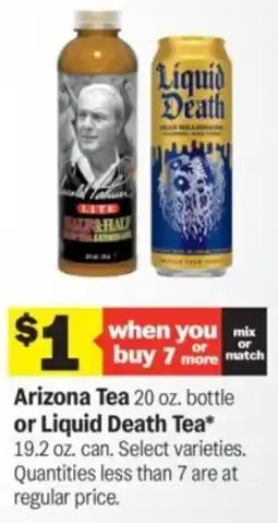 Meijer Arizona tea or liquid death tea offer