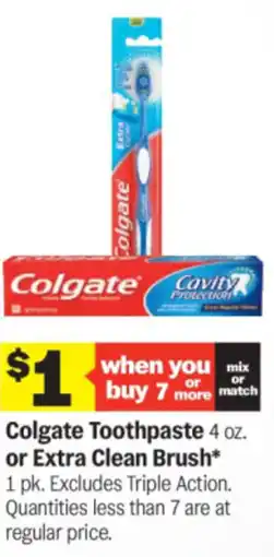 Meijer Colgate toothpaste or extra clean brush offer