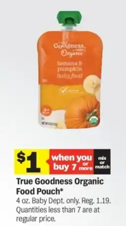 Meijer True goodness organic food pouch offer
