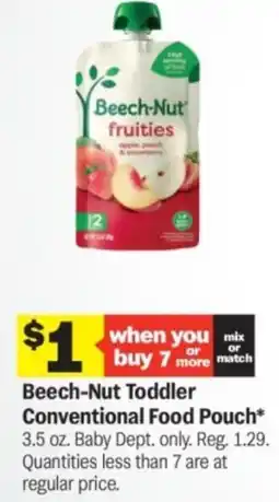 Meijer Beech-nut toddler conventional food pouch offer