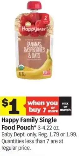 Meijer Happy family single food pouch offer