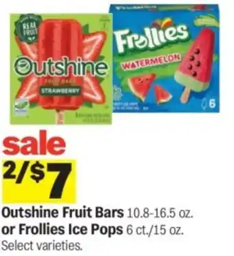 Meijer Outshine fruit bars or frollies ice pops offer