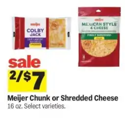 Meijer Meijer chunk or shredded cheese offer