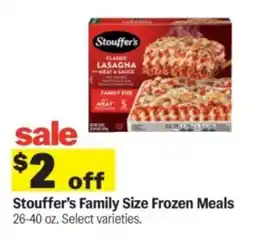 Meijer Stouffer's Family Size Frozen Meals offer