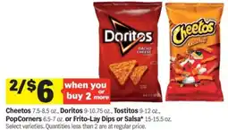 Meijer Cheetos doritos, tostitos, popcorners or frito-lay dips or salsa offer