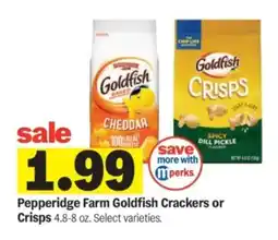 Meijer Pepperidge farm goldfish crackers or crisps offer