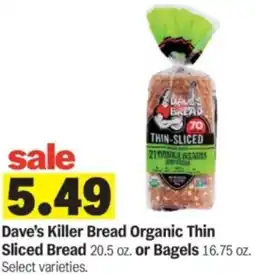 Meijer Dave's Killer Bread Organic Thin Sliced Bread or Bagels offer