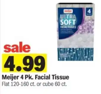 Meijer Meijer 4 Pk. Facial Tissue offer