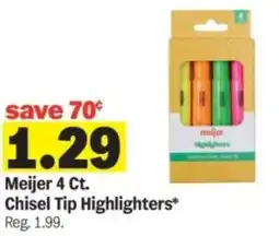 Meijer Meijer 4 Ct. Chisel Tip Highlighters offer