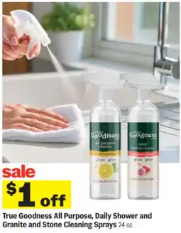 Meijer True Goodness All Purpose, Daily Shower and Granite and Stone Cleaning Sprays offer