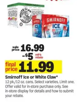 Meijer Smirnoff ice or white claw offer