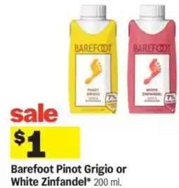 Meijer Barefoot pinot grigio or white zinfandel offer