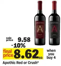 Meijer Apothic red or crush offer