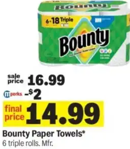 Meijer Bounty paper towels offer