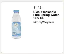 Walgreens Nice! Icelandic Pure Spring Water 16.9 oz offer