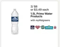Walgreens 1.5L Primo Water Products offer