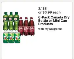 Walgreens 6-Pack Canada Dry Bottle or Mini Can Products offer