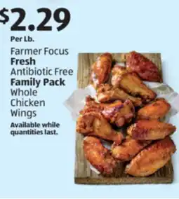 Aldi Farmer Focus Fresh Antibiotic Free Family Pack Whole Chicken Wings offer