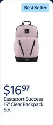 Walmart Eastsport Unisex 16 Success Clear Backpack Bundle with Padded Laptop Sleeve, Strawberry Dream offer