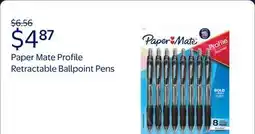 Walmart Paper Mate Profile Retractable Ballpoint Pens, 1.4 mm Bold Point, Black offer