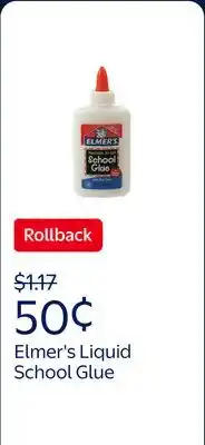 Walmart Elmer's Liquid School Glue, Washable offer