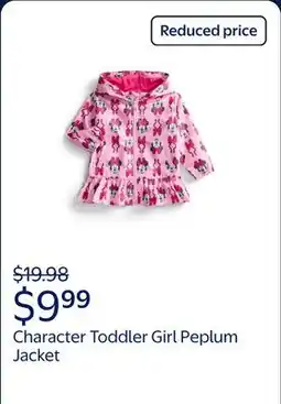 Walmart Character Toddler Girl Peplum Jacket offer