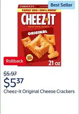 Walmart Cheez-It Original Cheese Crackers, Baked Snack Crackers offer